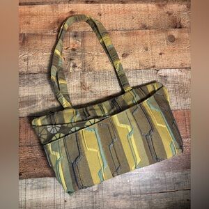 Maruca Handmade Tote Shoulder Bag Purse Boulder CO Abstract Tapestry Green